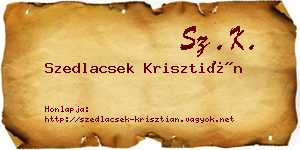Szedlacsek Krisztián névjegykártya