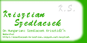 krisztian szedlacsek business card